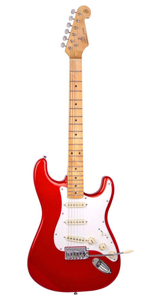 SX Vintage Series 50's Strat Style Electric Guitar - Candy Apple Red