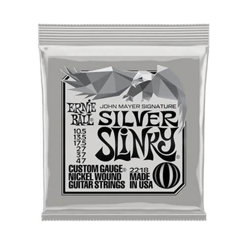 Ernie Ball John Mayer Silver Slinky Signature Electric Guitar Strings, 10.5-47 Gauge