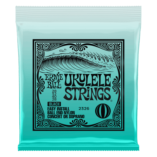 Ernie Ball Concert / Soprano Nylon Ball End Ukulele Strings, Black