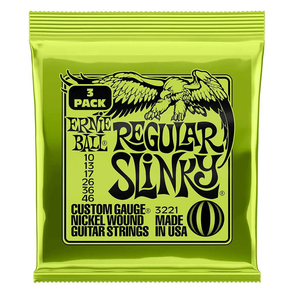 Ernie Ball Regular Slinky Nickel Wound Electric Guitar Strings, 10-46 Gauge - 3 Pack