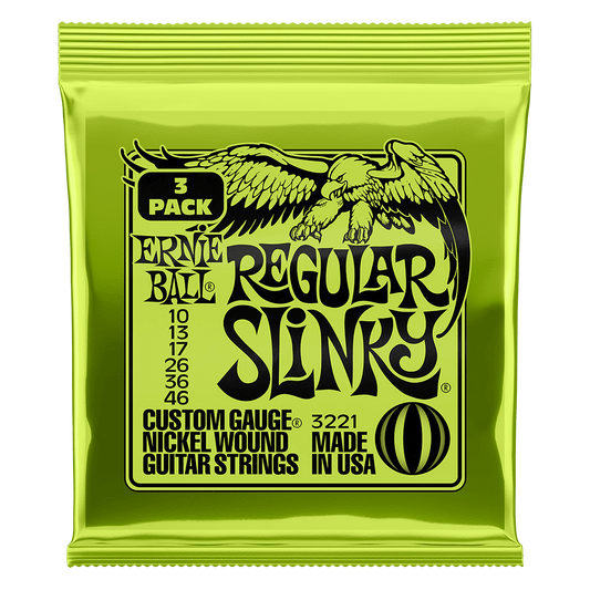 Ernie Ball Regular Slinky Nickel Wound Electric Guitar Strings, 10-46 Gauge - 3 Pack