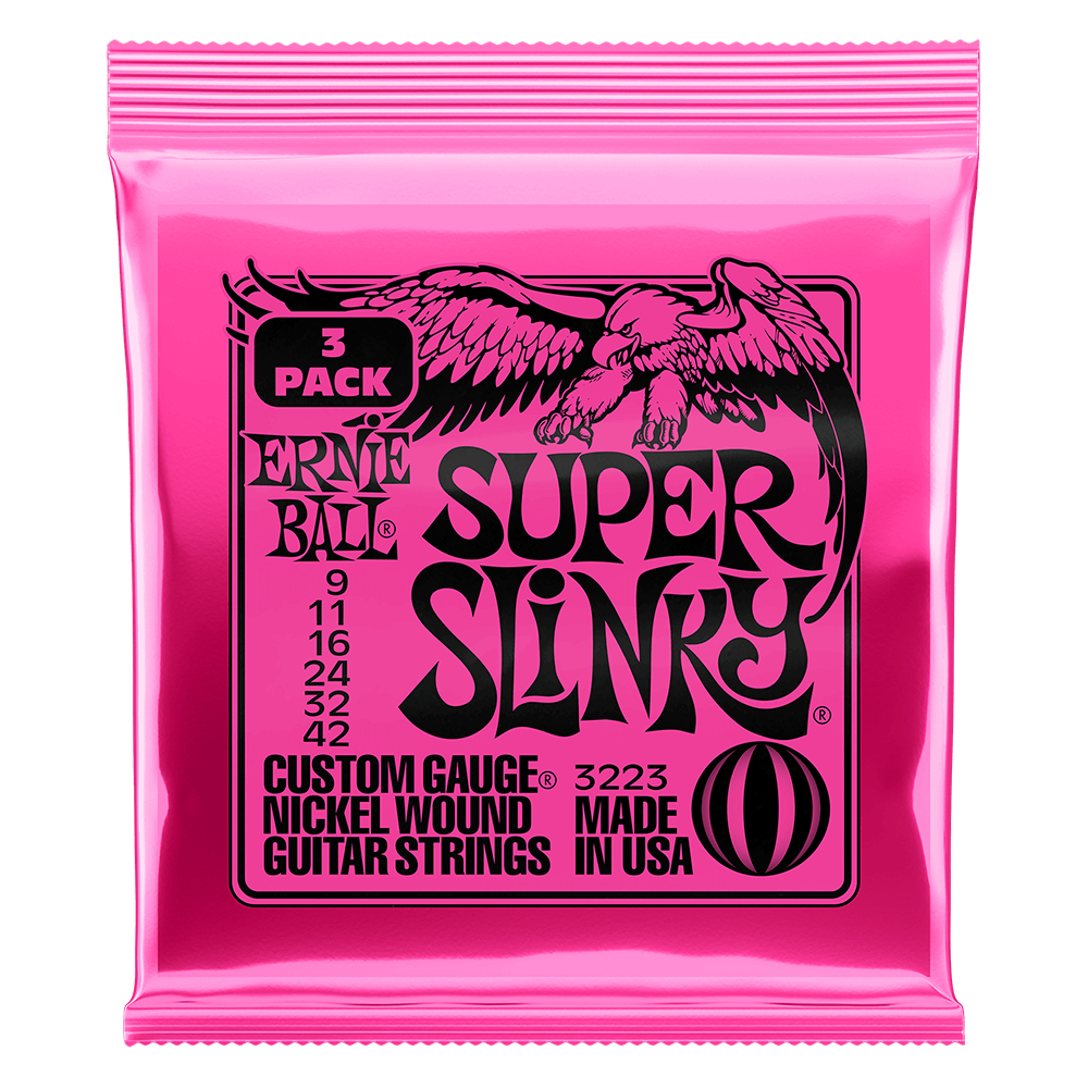 Ernie Ball Electric Guitar Strings Set 9/42 Super Slinky - 3 Pack